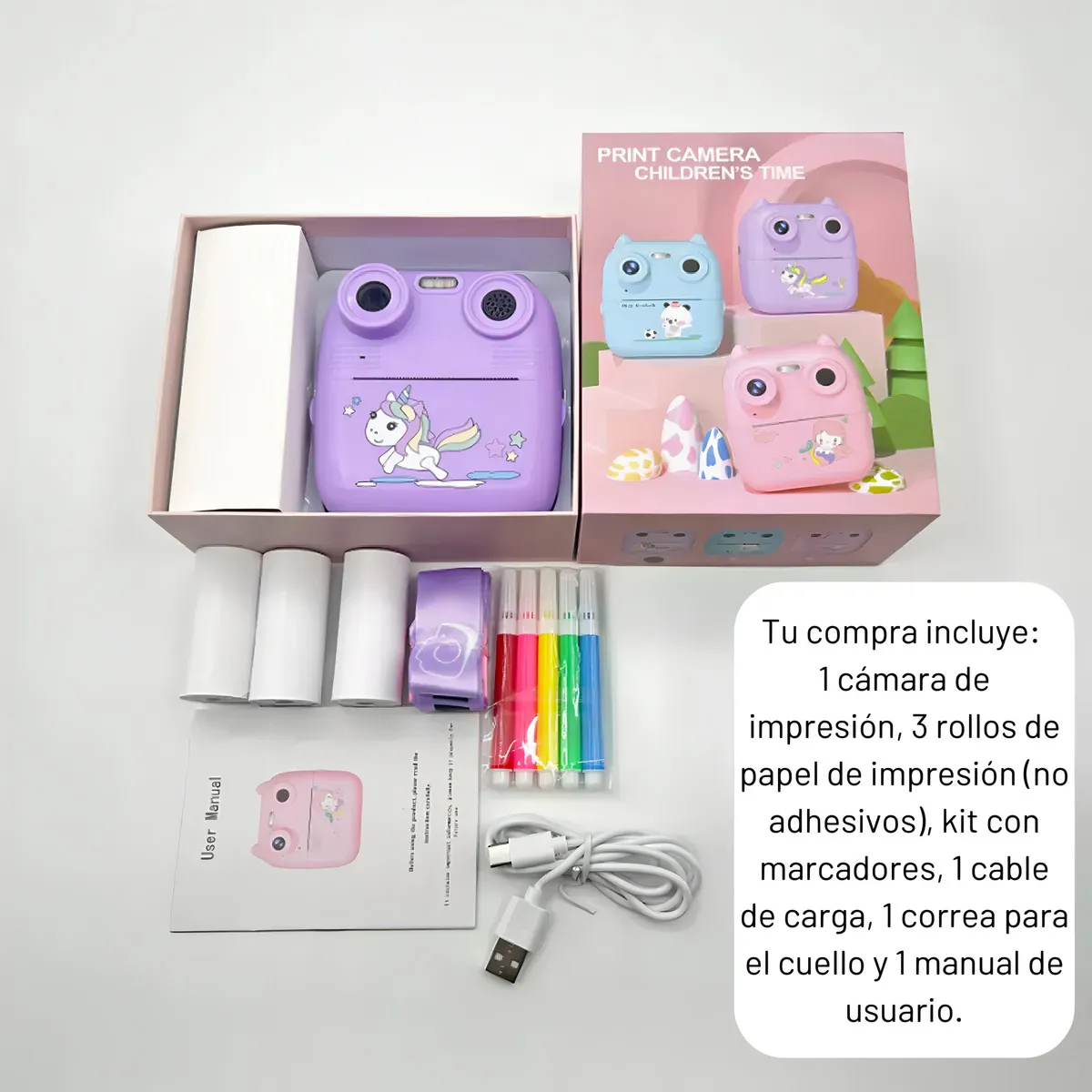 Cámara De Fotos Y Selfies Portátil Mini Impresora Termica